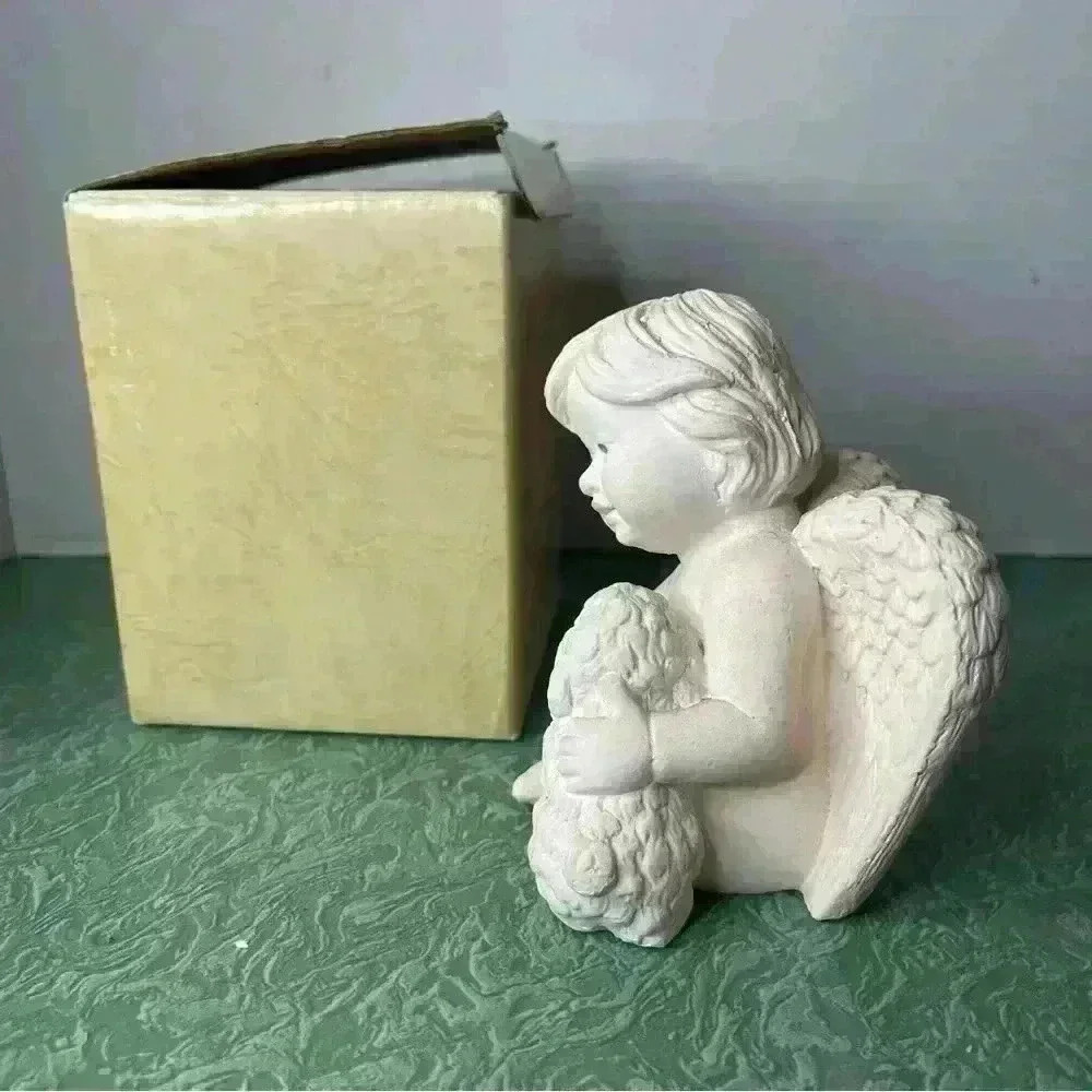 RUSS  Berrie Angels Of Love “Angel W Lamb” 5inch  CHERUB FIGURE (#15735) - Picture 2 of 8